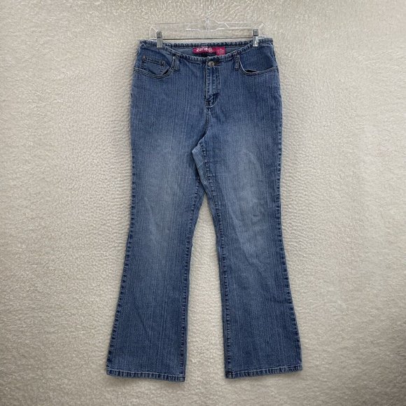 Zana Di Denim - Y2K Early 2000s Zana Di Medium Wash Mid Rise Bootcut Flare Jeans Women 14 31 32